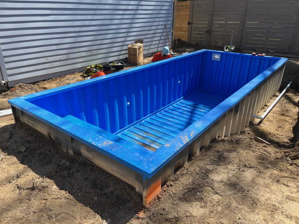 shipping container pool installation denver co