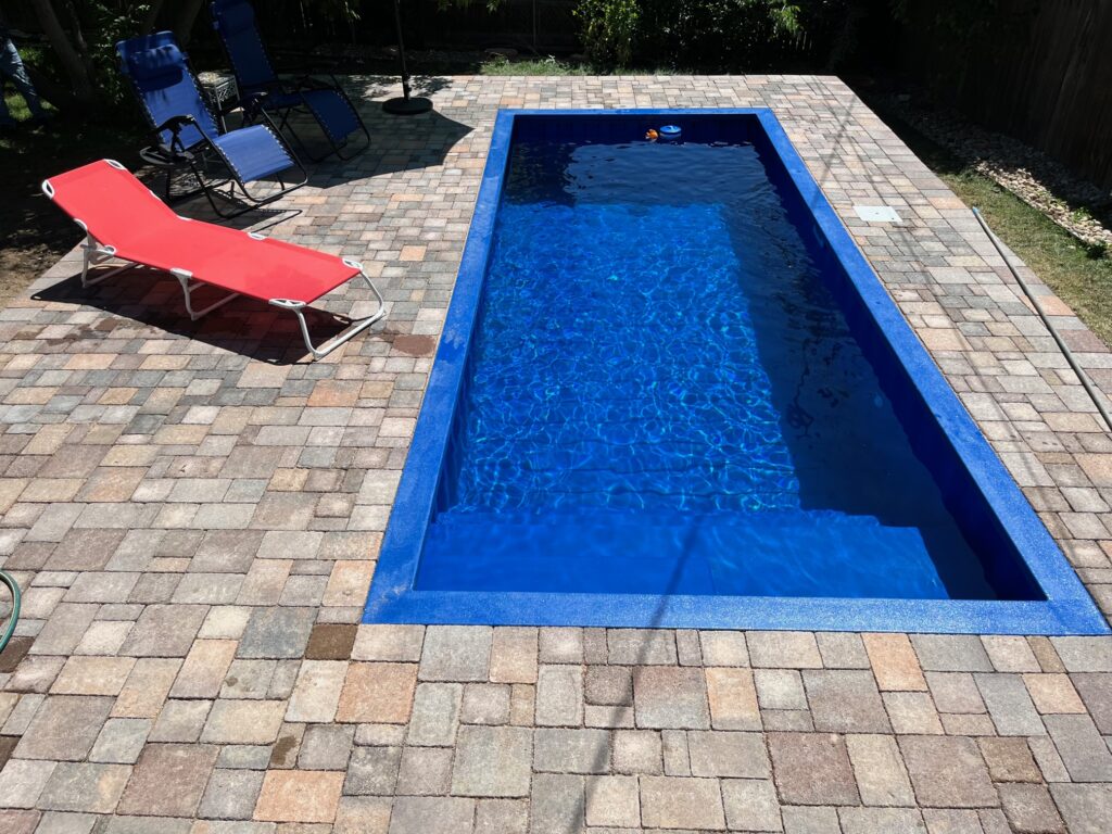 Plunge pool with new paver pool deck Denver CO 