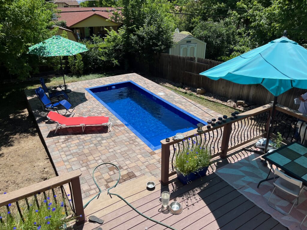 Container Pool with paver pool deck in Denver CO