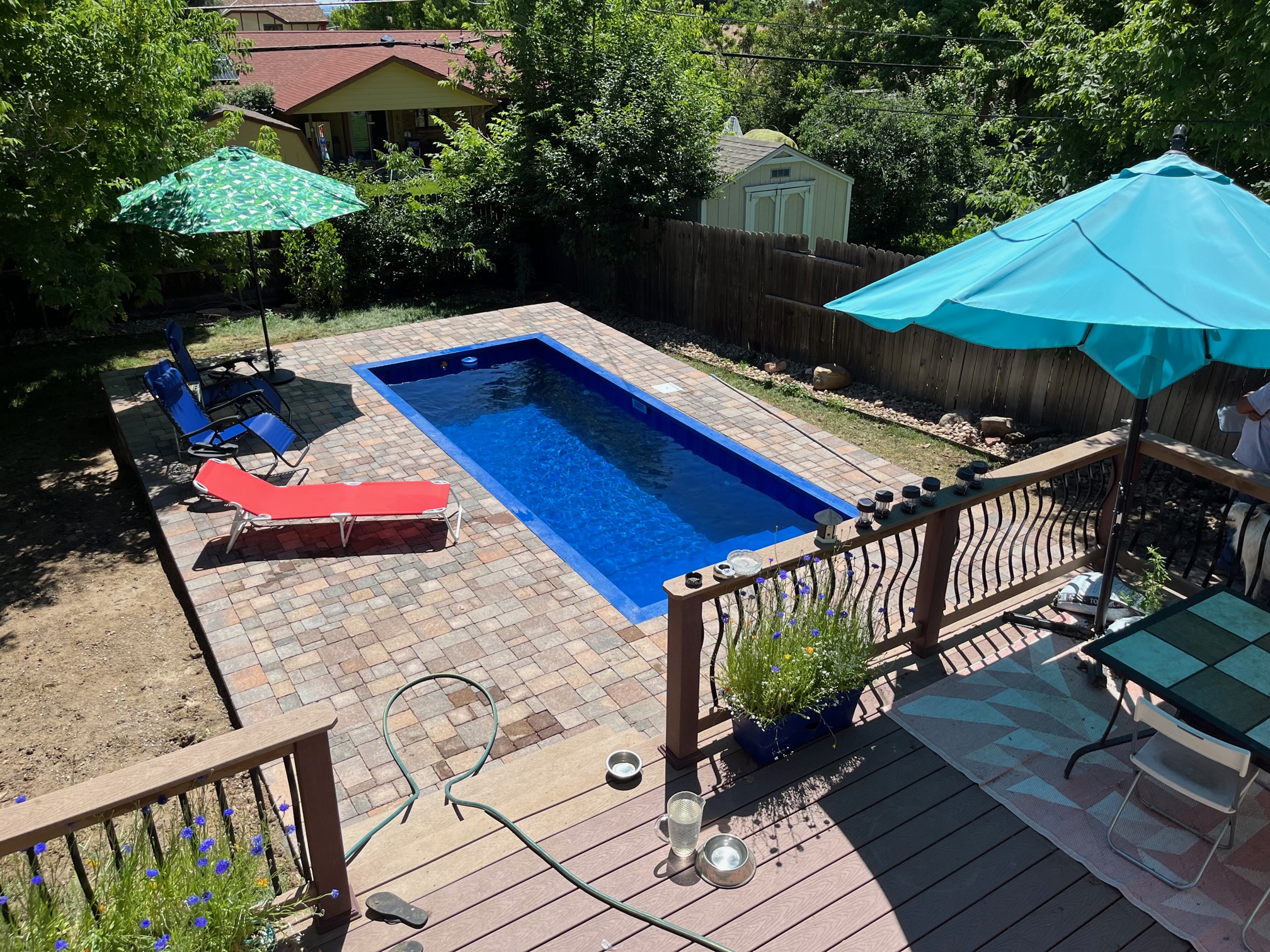 Container pool with Paver pool deck Denver CO 